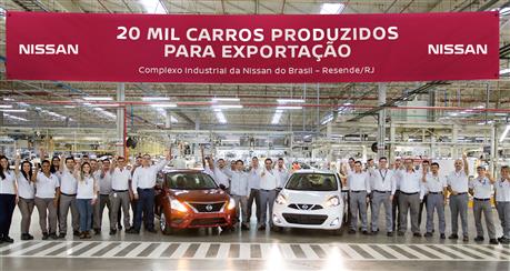 Nissan alcança marca de 20 mil unidades exportadas