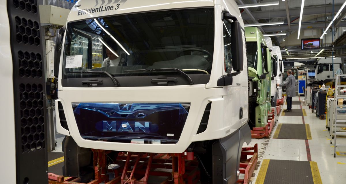 linha de produção MAN na Europa. Volkswagen Truck & Bus registra crescimento de 16% na vendas globias do primeiro trimestre
