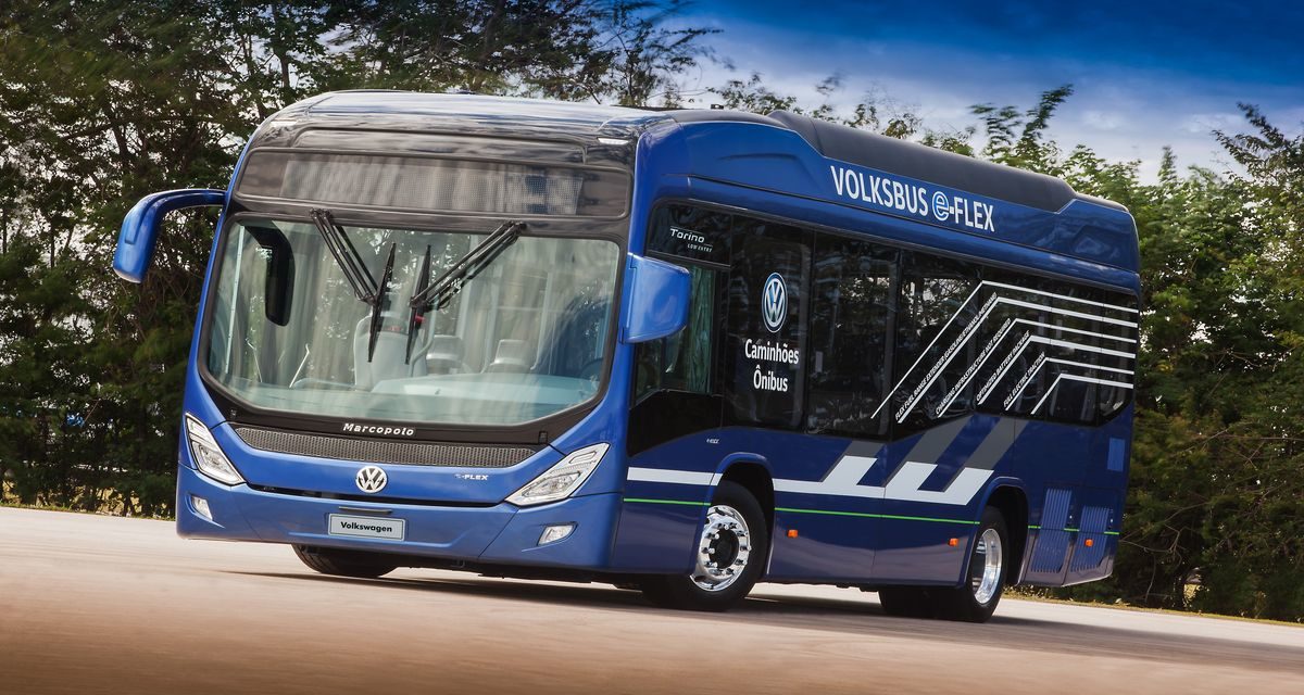 VW desenvolve o e-Flex, ônibus híbrido com motor de automóvel