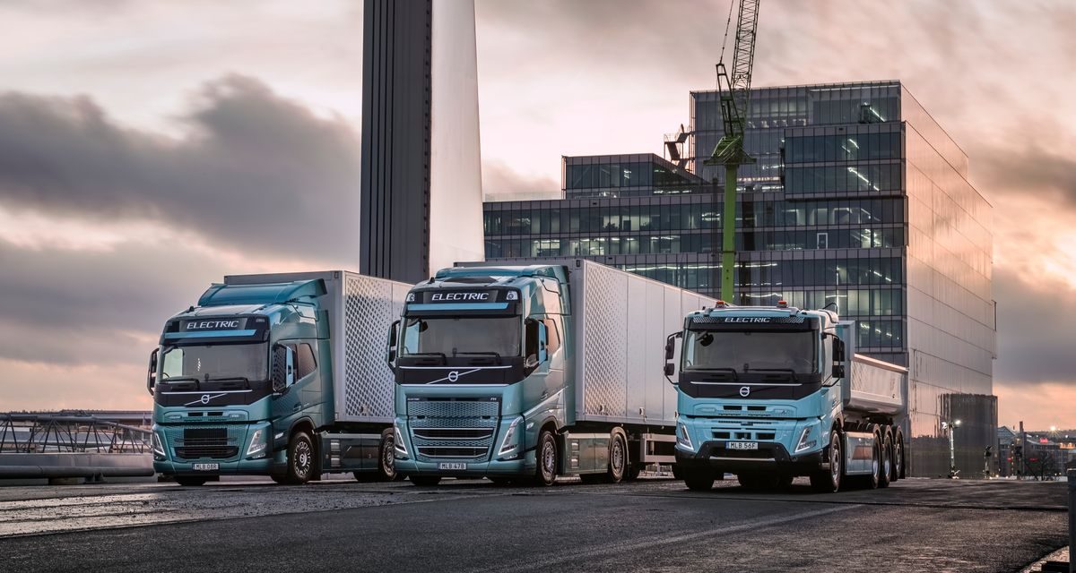 Volvo: caminhões elétricos atendem 45% do transporte na Europa.
