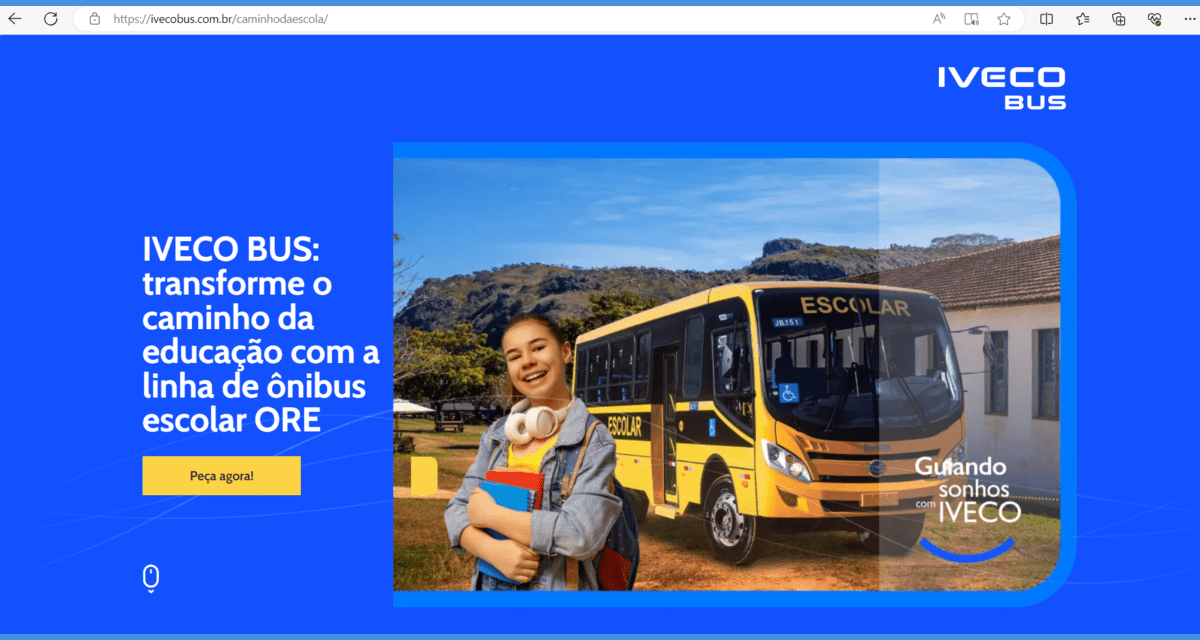 Iveco Bus coloca no ar site dedicado à oferta para o programa Caminho da Escola