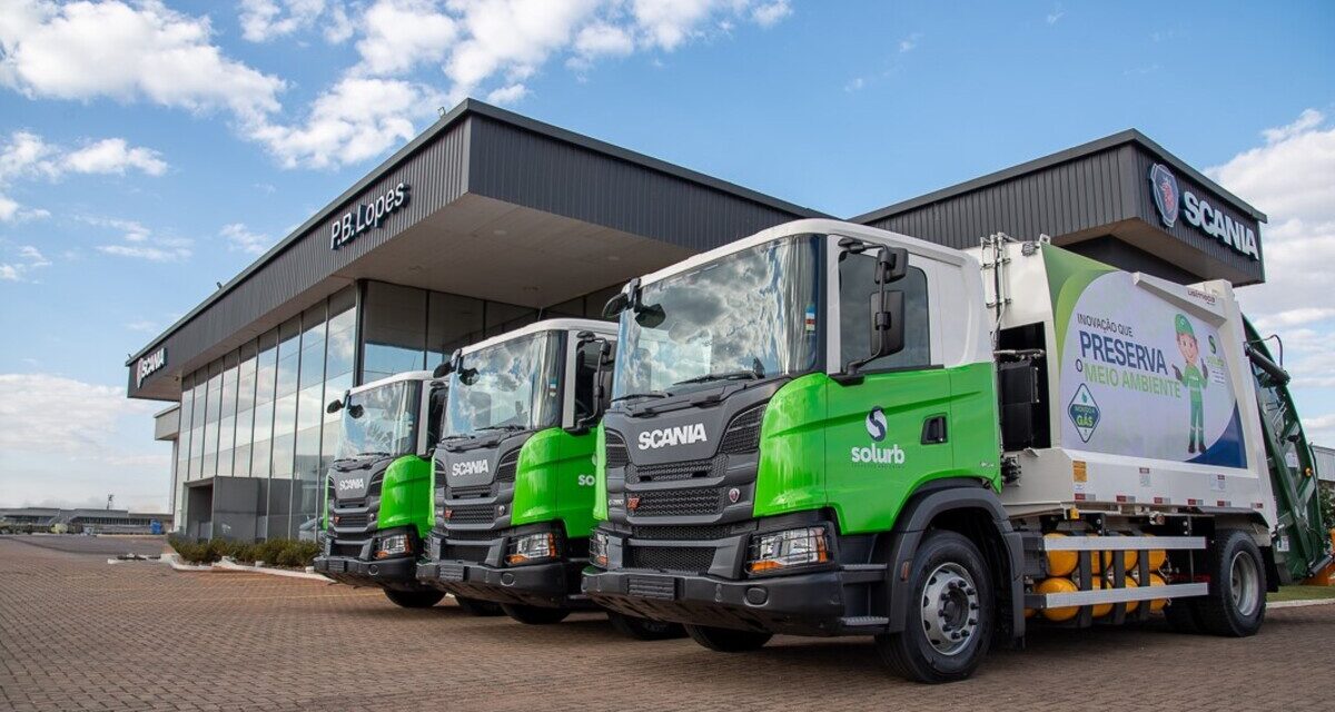 Solurb inicia coleta de resíduos com caminhões a gás da Scania em Campo Grande