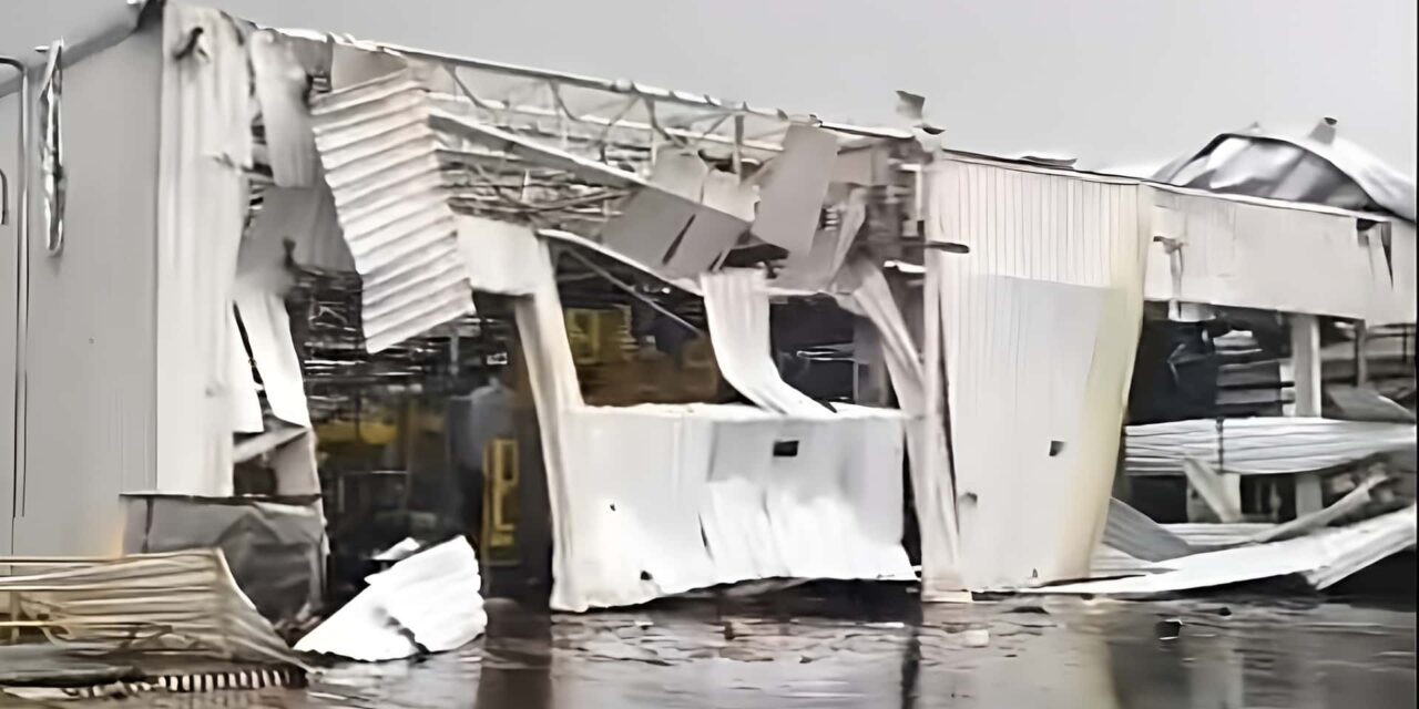 Vendaval causa danos à fabrica da Toyota em Porto Feliz