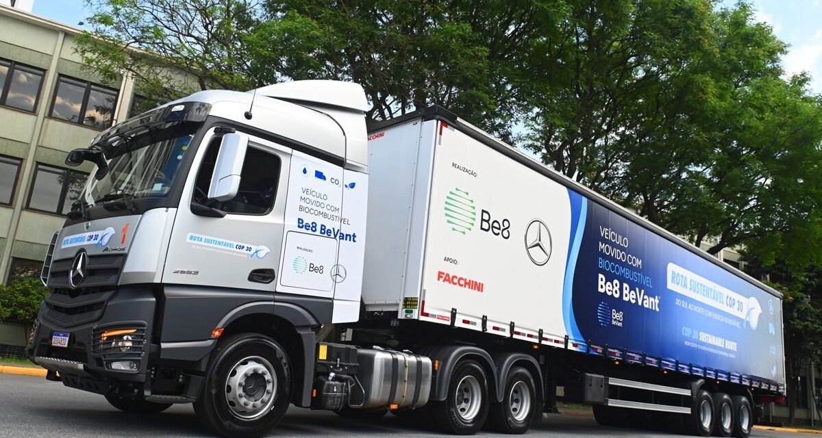 Caravana da Mercedes-Benz e Be8 anota redução de 99% com B100