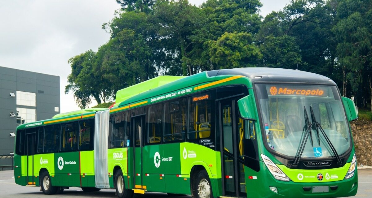 Goiânia incorpora ônibus articulados a biometano no sistema de transporte
