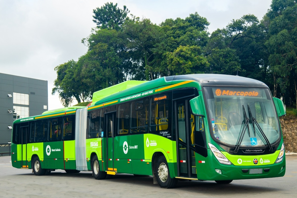 Goiânia incorpora ônibus articulados a biometano no sistema de transporte