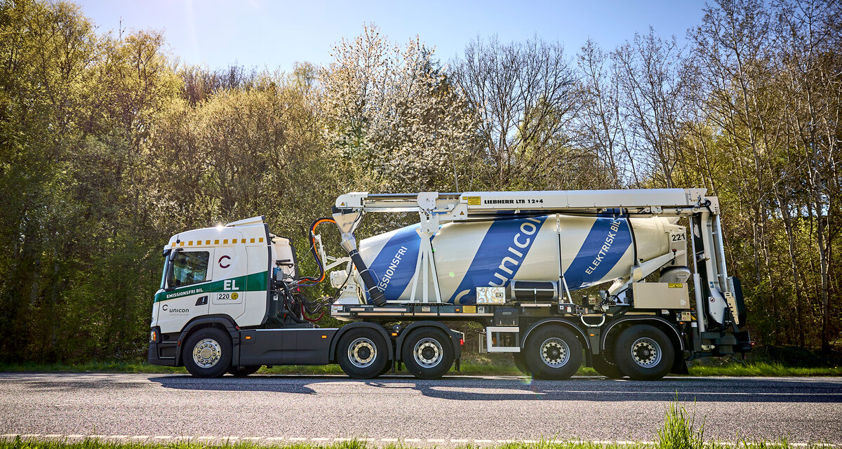 Scania e Unicon rompem barreiras com o transporte de concreto 100% elétrico