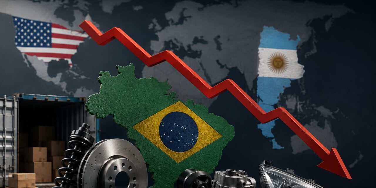 Exportações de autopeças em queda para a Argentina e EUA